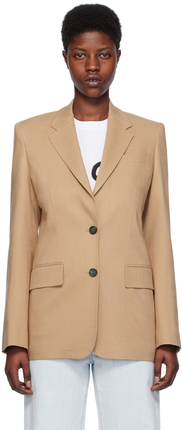 Dzsekik MSGM Single-Breasted Blazer Bézs | 3641MDG23 247010