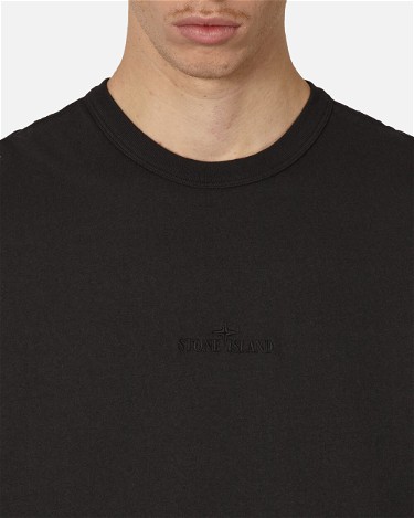 Póló Stone Island Garment Dyed Embroidered Logo T-Shirt Fekete | 801520457 V0029, 5