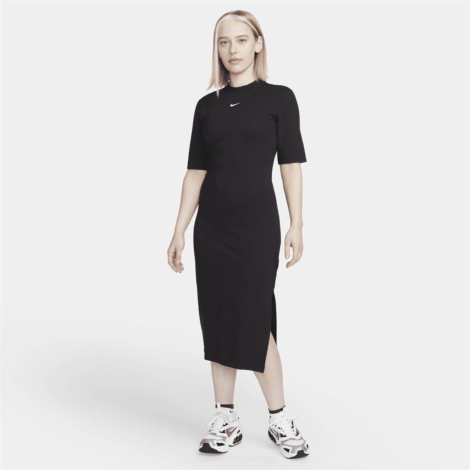 Ruha Nike Sportswear Essential Midi Dress Fekete | DV7878-010, 0