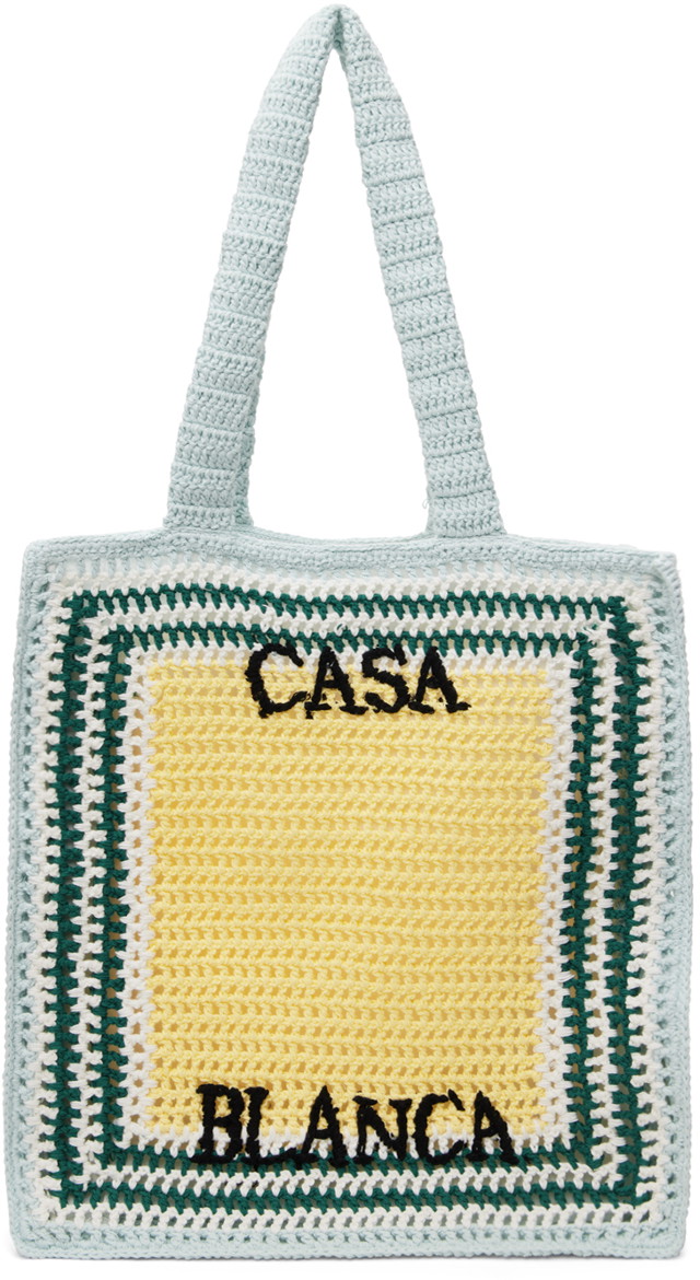 Vászontáskák Casablanca Crochet Tote Bag Sárga | APS24-BAG-081-01