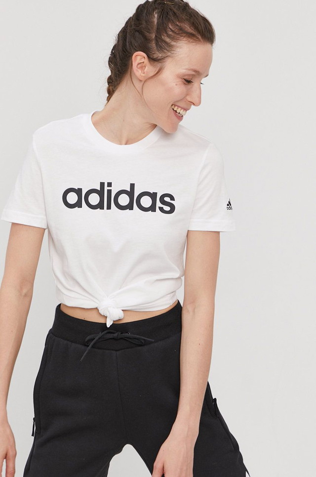 Póló adidas Performance LOUNGEWEAR Essentials Slim Logo Fehér | GL0768