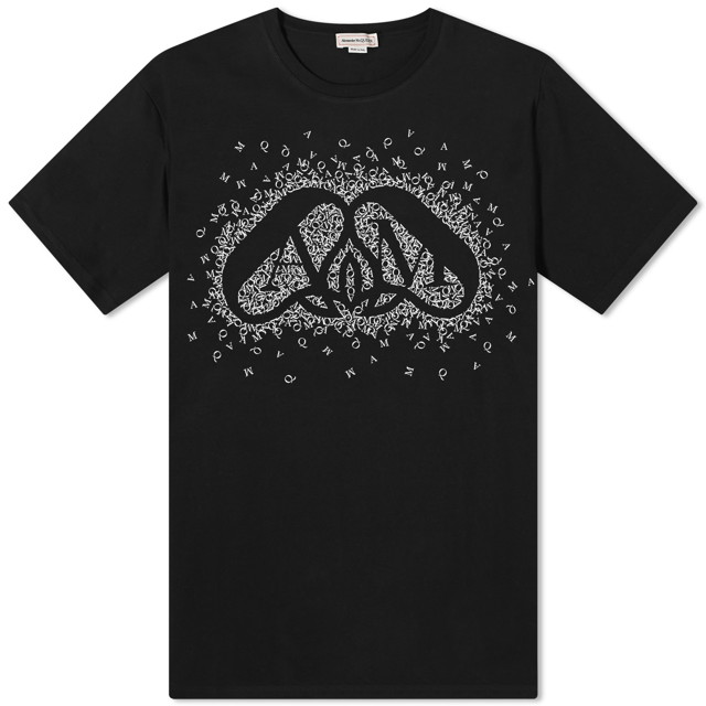 Póló Alexander McQueen Exploded Charm Print T-Shirt Fekete | 776349QTAAP-0520