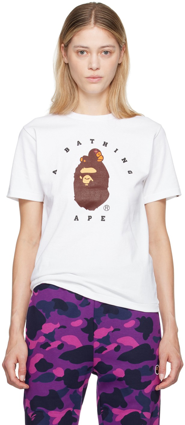 Póló BAPE BAPE White Lisa On Ape Head T-Shirt Fehér | 002TEK302026L