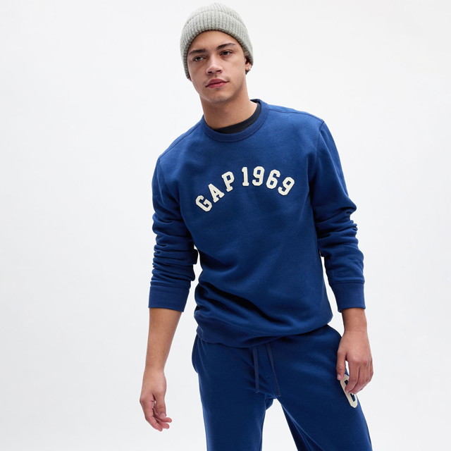 Sweatshirt GAP Crewneck Logo Sweatshirt Pangea Blue Kék | 817079-01