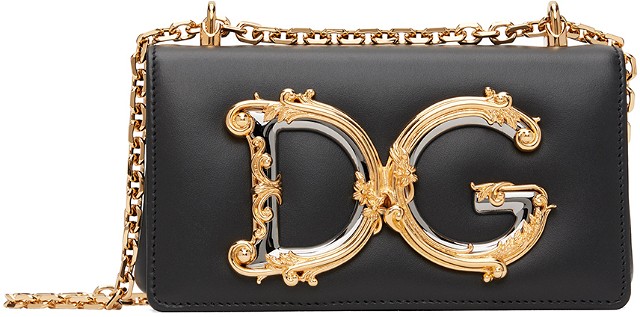 Kézitáskák Dolce & Gabbana Black DG Girls Phone Bag Fekete | BI1416 AQ507