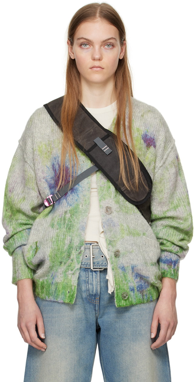 Pulóver Acne Studios Printed Cardigan Zöld | A60493-