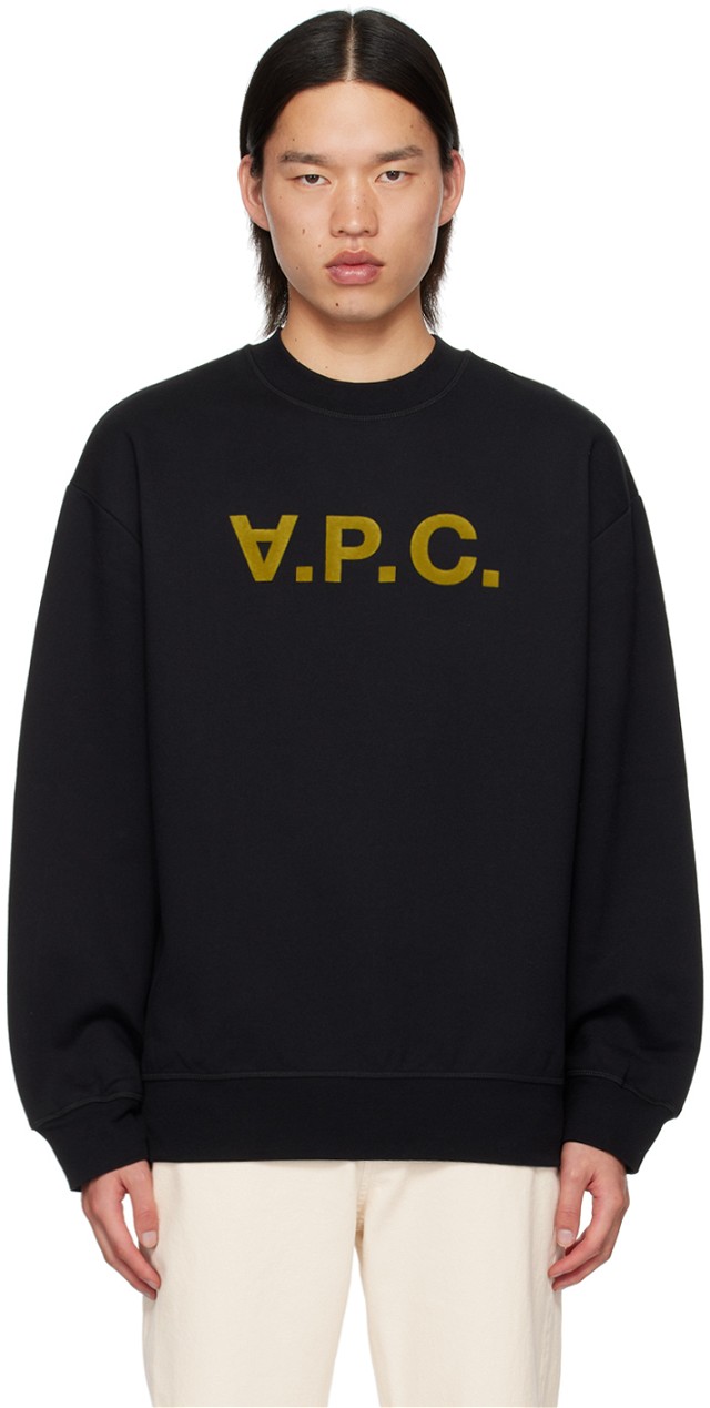Sweatshirt A.P.C. Black Oversize Grand 'V.P.C.' Sweatshirt Fekete | COHBP-M27922