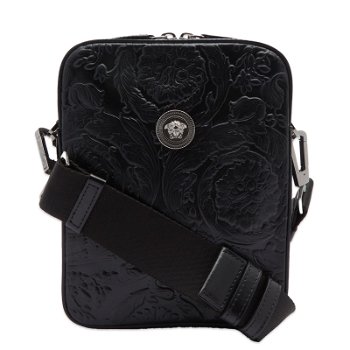 Versace Embossed Barocco Leather Crossbody Bag 1000721-1A10637-1B00E