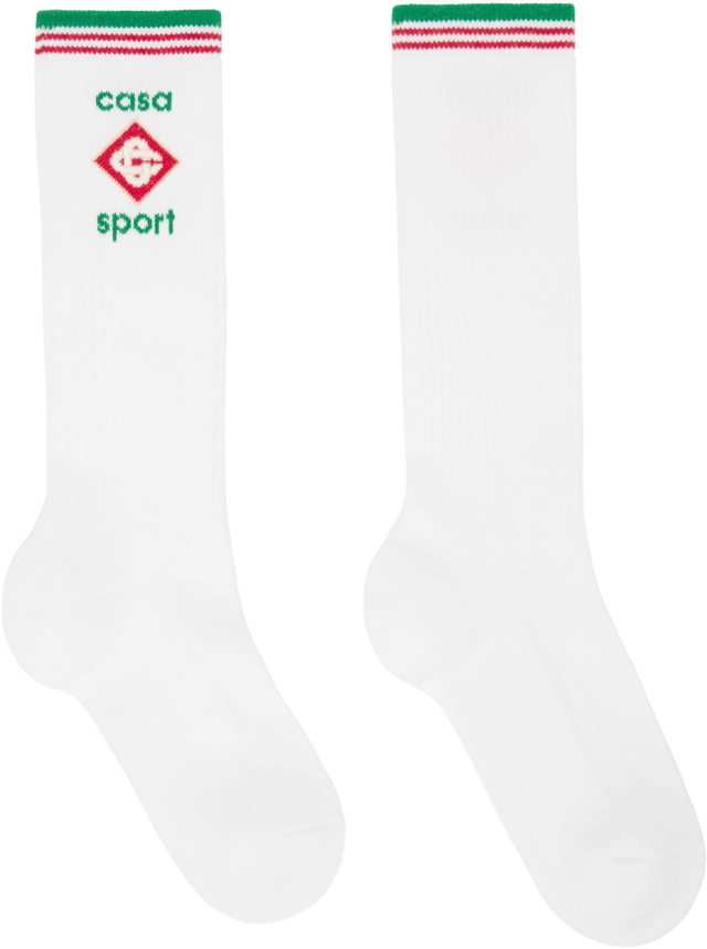 Zoknik és harisnyanadrágok Casablanca Casa Sport Logo Socks Fehér | APS24-ACC-077-01