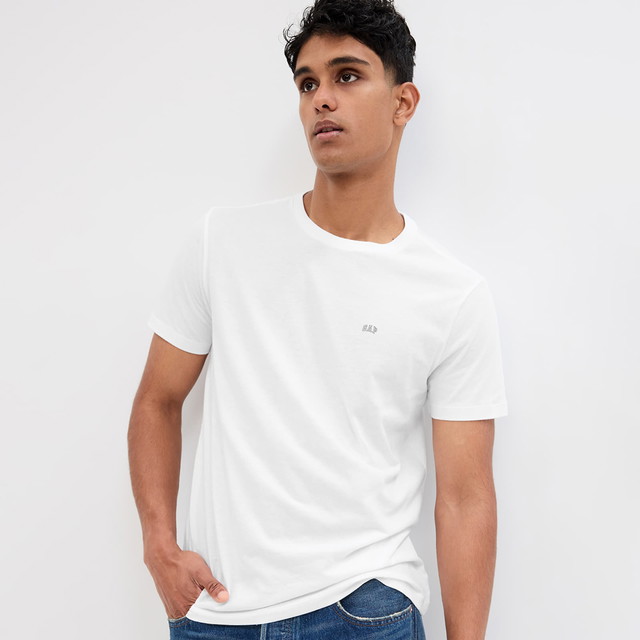 Póló GAP Micro Logo Crew Neck Tee White V2 Global Fehér | 753766-01