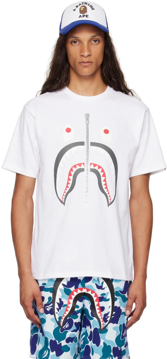 Póló BAPE BAPE White Shark T-Shirt Fehér | 001TEK301003M