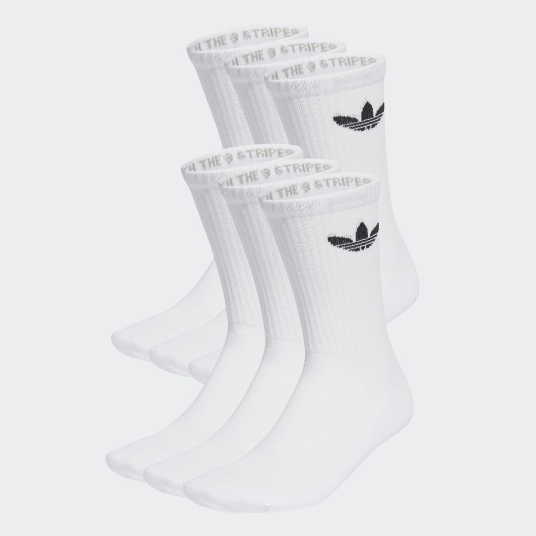 Zoknik és harisnyanadrágok adidas Originals Trefoil Cushion Crew Socks –⁠ 6 pack Fehér | IJ5619, 0