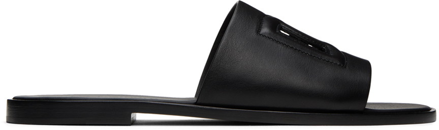 Sneakerek és cipők Dolce & Gabbana Black Logo Slides Fekete | A80397AO602, 0