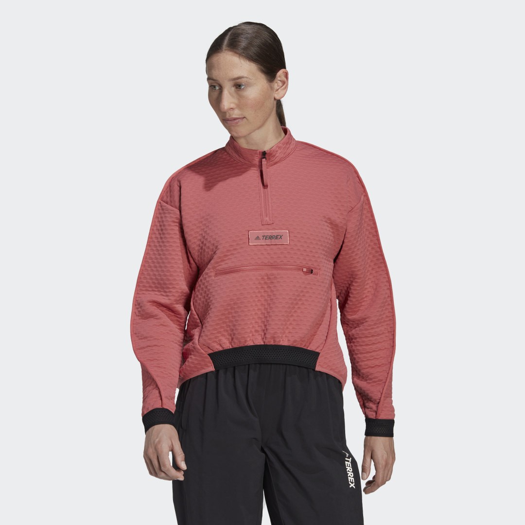 Sweatshirt adidas Originals Terrex Hike 1/2 Zip Fleece Rózsaszín | HH9275, 0