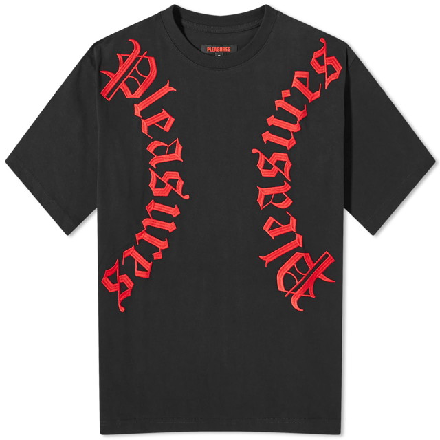 Póló Pleasures Harness Heavyweight T-Shirt Fekete | P24SP010-BLACK