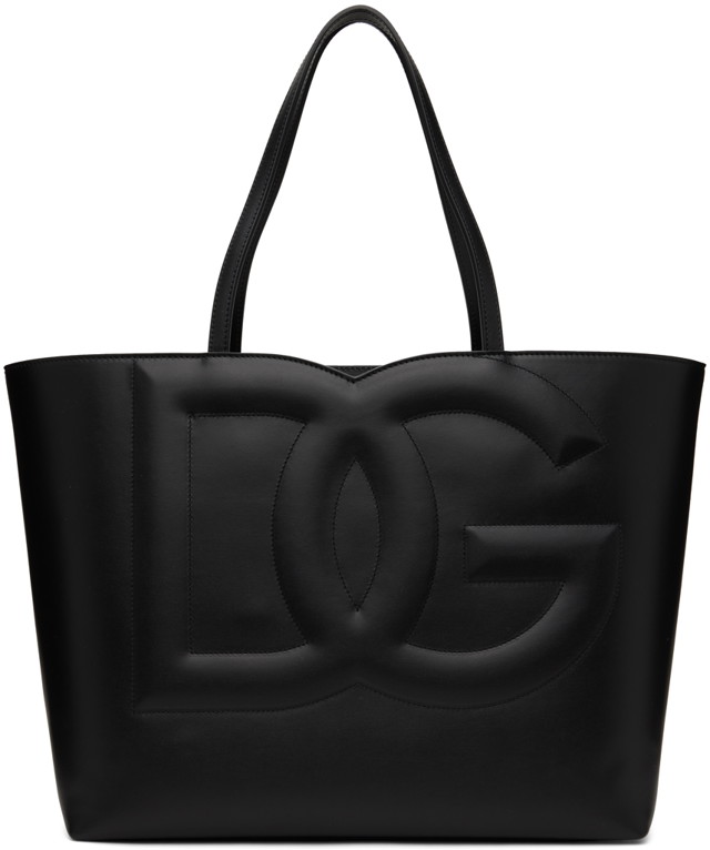 Black Medium 'DG' Logo Tote