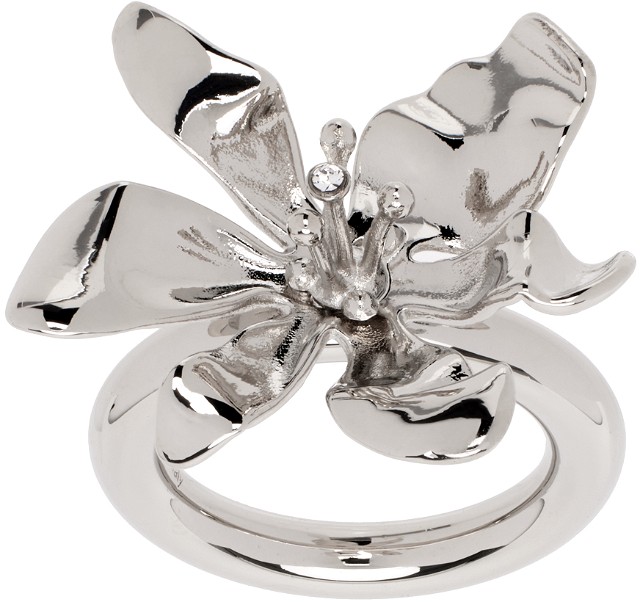 Gyűrűk Acne Studios Silver Flower Ring Fémes | C50445-