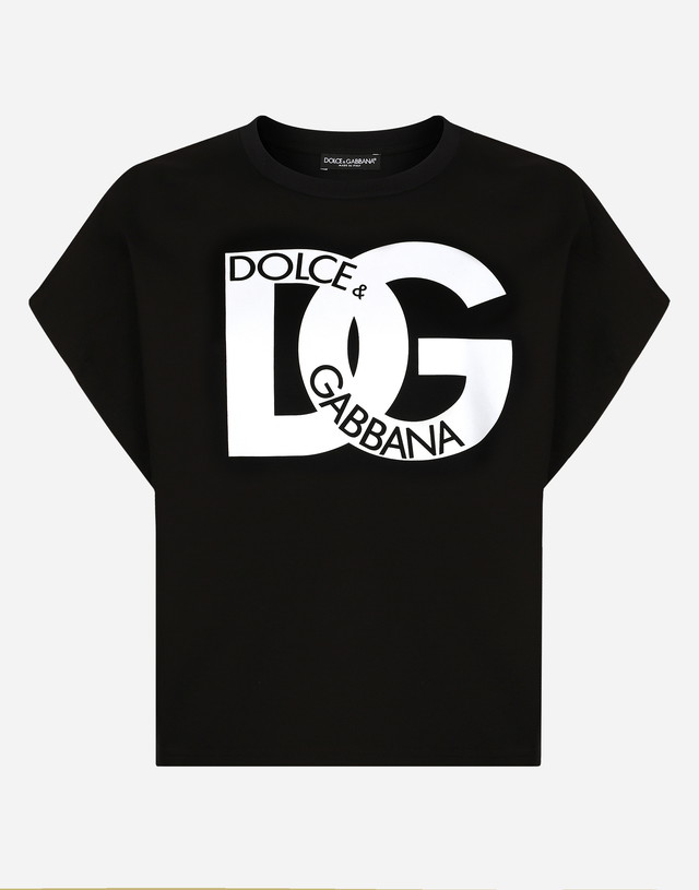 Póló Dolce & Gabbana Tee DG Fekete | F8Q56ZG7G3EN0000