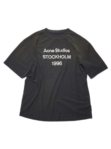 Póló Acne Studios Stockholm1966 Logo T-Shirt Fekete | FN-UX-TSHI000013 BM0