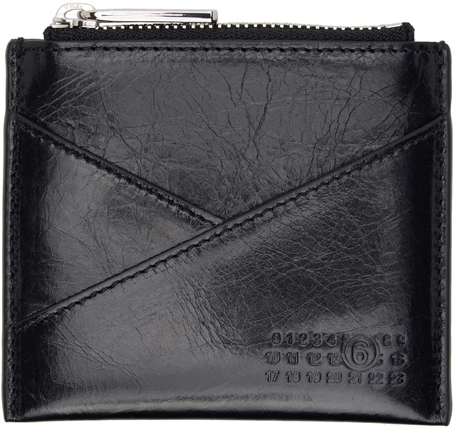 Pénztárca Maison Margiela MM6 6 Zipped Card Holder Fekete | SA6UI0015 P6445