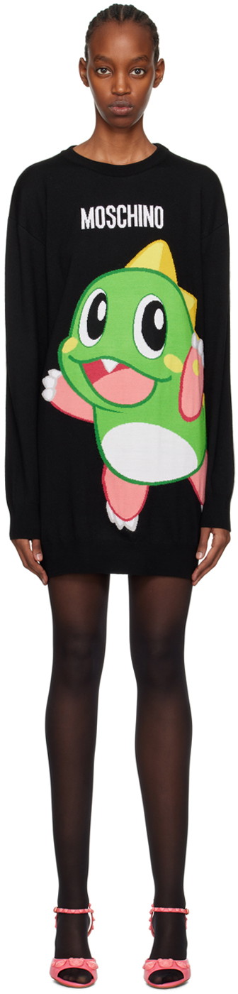 Ruha Moschino Puzzle Bobble Minidress Fekete | 0480 1000 A1555