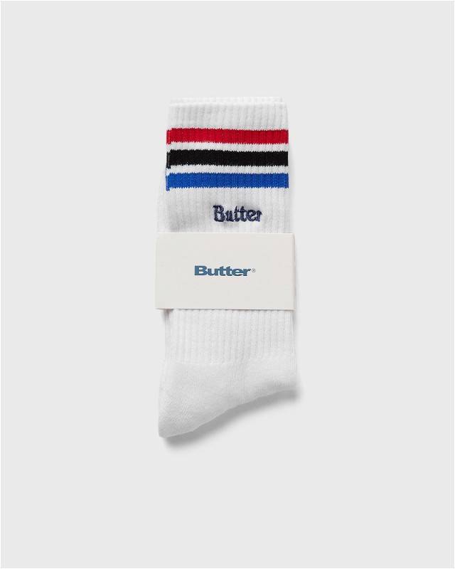 Zoknik és harisnyanadrágok Butter Goods Stripe Socks Fehér | P7068
