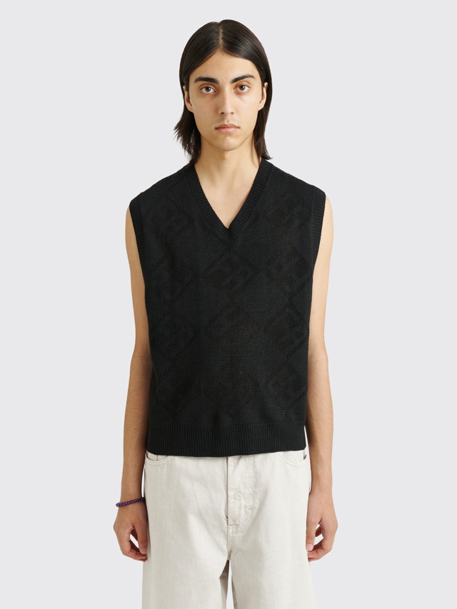 Pulóver Fucking Awesome Letter Square Vest Black Fekete | PN6274