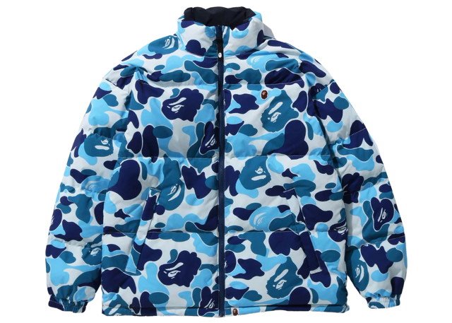 Dzsekik BAPE BAPE ABC Camo Reversible Down Jacket Blue Kék | 1J80-144-007