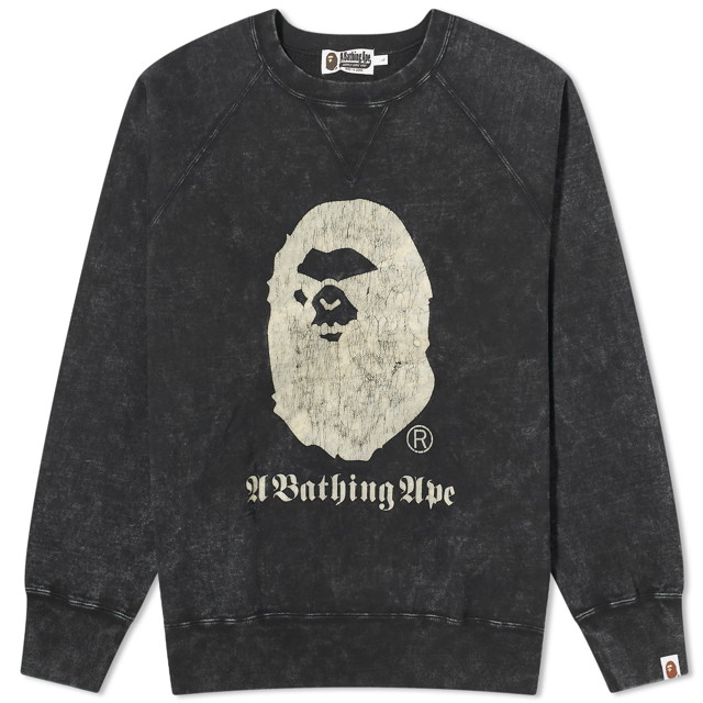 Sweatshirt BAPE A Bathing Ape Overdye Crew Neck Sweatshirt Fekete | 001SWK301015M-BLK