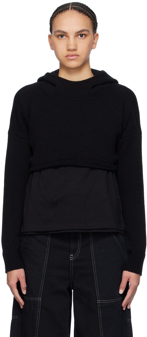 Sweatshirt Maison Margiela MM6 Cropped Hoodie Fekete | S52GP0151 S18448