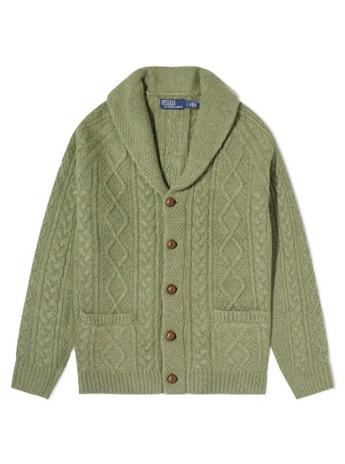 Pulóver Polo by Ralph Lauren Polo Ralph Lauren Aran Cable Shawl Collar Woodland Zöld | 710918127002