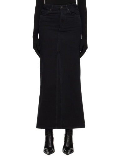 Szoknya Balenciaga Vented Denim Maxi Skirt Fekete | 744975 TNW11