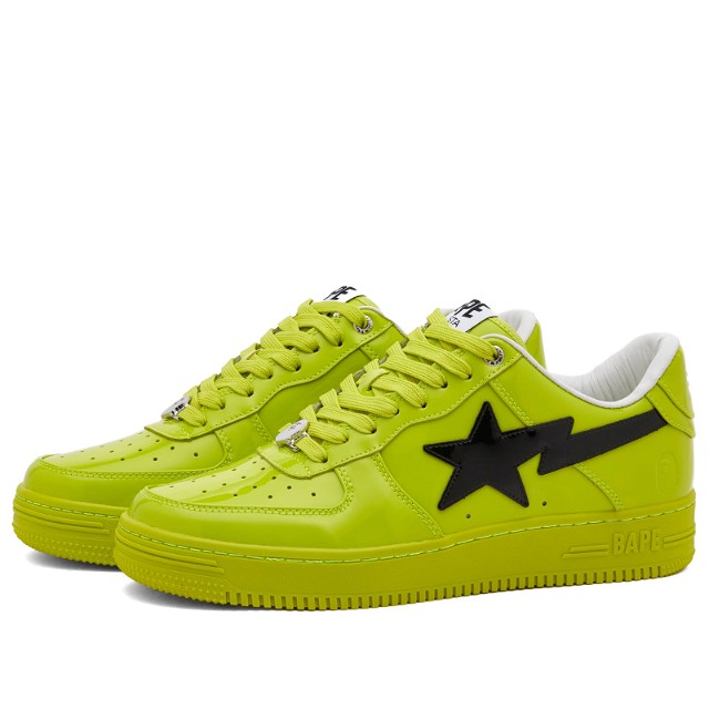 A Bathing Ape Men's BAPE Sta Painted Leather Sneakers in Yellow, Size UK 8 | END. Clothing