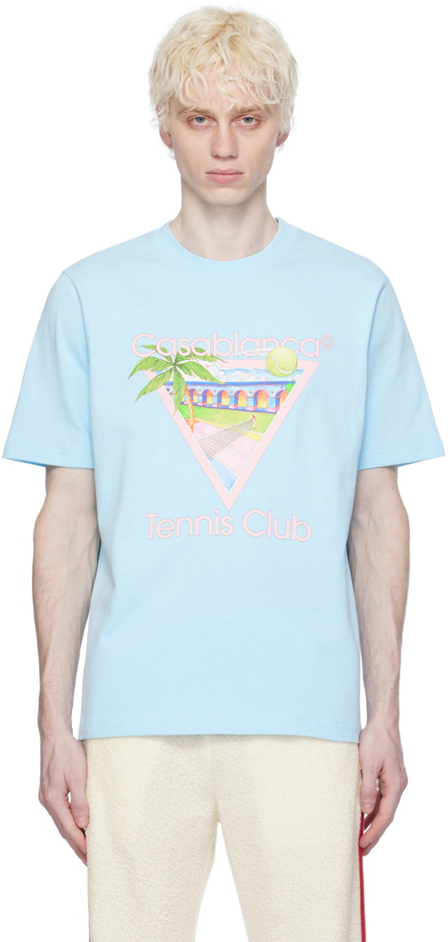 Póló Casablanca SSENSE x 'Tennis Club' Icon T-Shirt Kék | MPS24-JTS-001-04