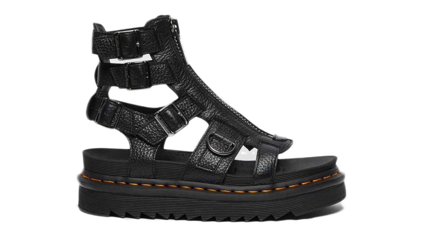 Sneakerek és cipők Dr. Martens Olson Zipped Leather Strap Sandals Fekete | DM26561001, 0