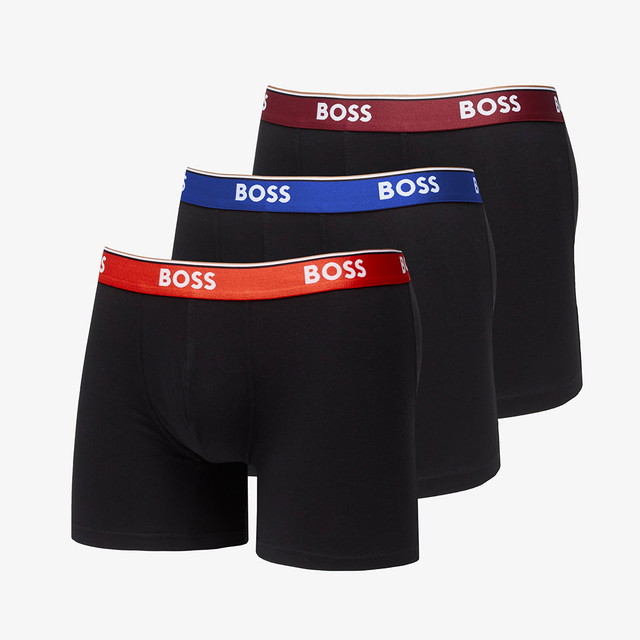 Boxerek BOSS Power Boxer Briefs 3-Pack Black Fekete | 50499441-972