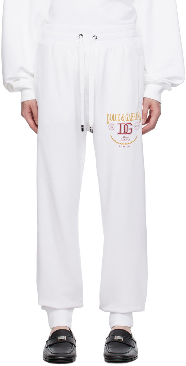 Sweatpants Dolce & Gabbana White Printed Sweatpants Fehér | GV2VHTG7J6A