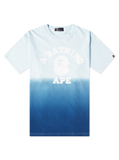 College Gradation Dyed T-Shirt Blue