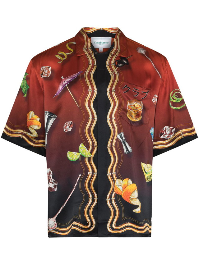 Ing Casablanca Club Sunset Short Sleeve Silk Shirt Többszínű | MS22SH003