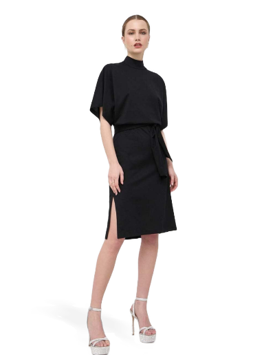 Ruha KARL LAGERFELD Wrap Jersey Dress Fekete | 231W1353