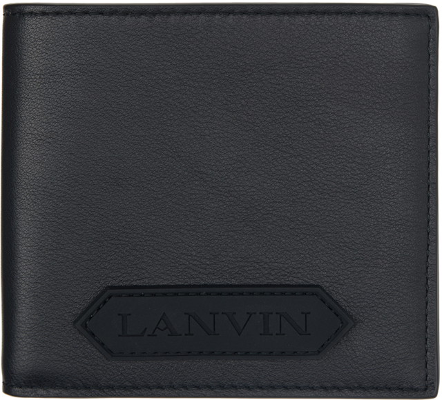 Pénztárca LANVIN Rubberized Logo Bifold Wallet Fekete | LM-SLSWB3-TOPS-P24