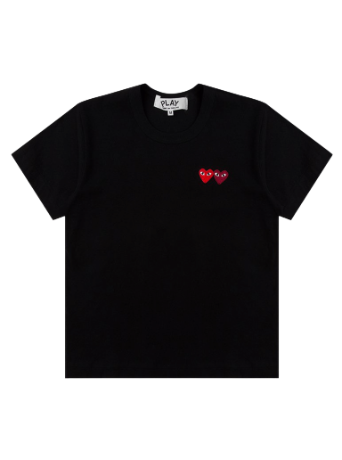 Póló Comme des Garçons PLAY Double Heart T-Shirt Fekete | AZ T225 051 1
