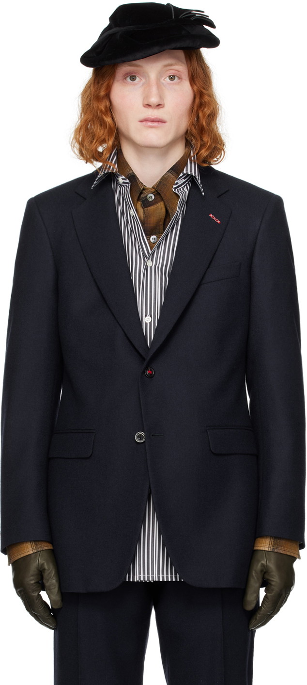 Kabátok Maison Margiela Stitch Blazer Sötétkék | SI1BN0007 S60309