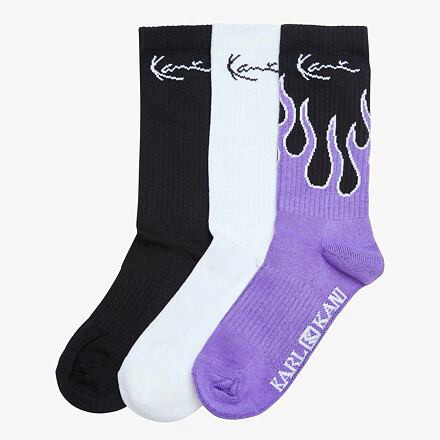 Zoknik és harisnyanadrágok Karl Kani Signature 3-Pack Socks Black/Flames/White Többszínű | KK3003991