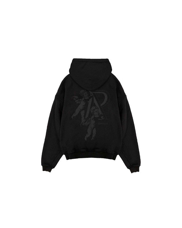 Sweatshirt Represent Clo Represent Cherub Initial Hoodie Black Fekete | MH4022-01