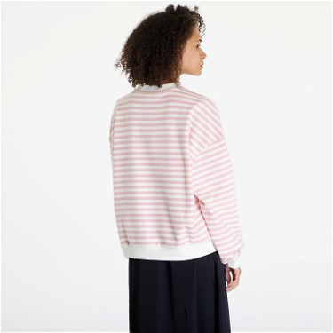 Sweatshirt Urban Classics Ladies Oversized Striped Crewneck Lemonade Pink/ White Sand Bézs | TB6135-12893, 1