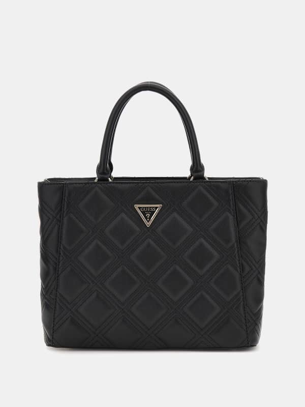 Kézitáskák GUESS Deesa Quilted Handbag Fekete | HWQG9224230