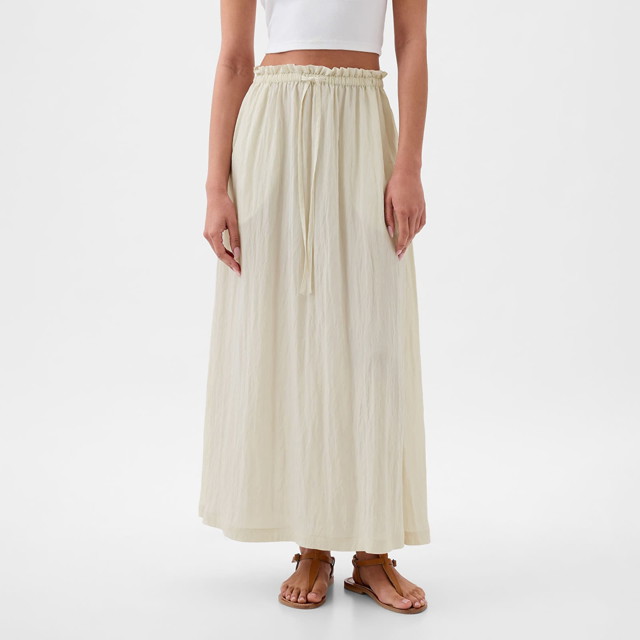 Skirt Paperbag Pull On Maxi Skirt Chino