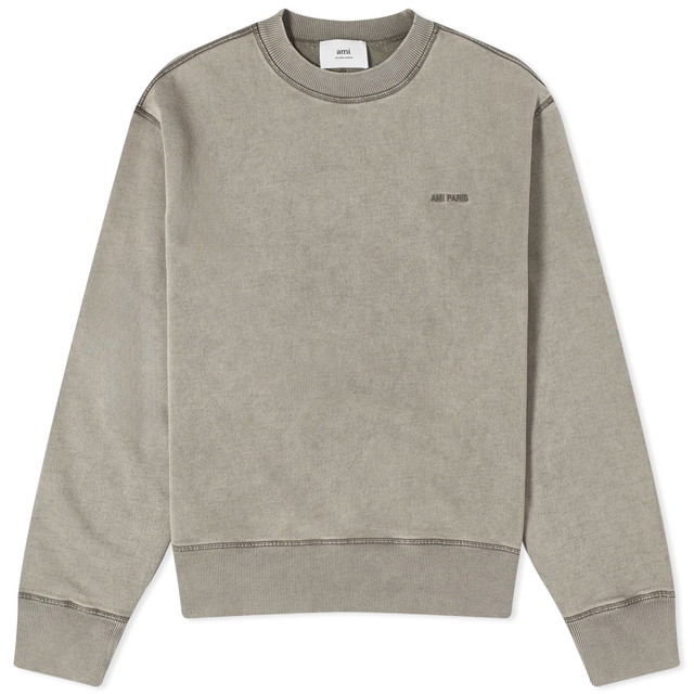 Pulóver AMI Fade Out Logo Crewneck Szürke | USW016-JE0052-263