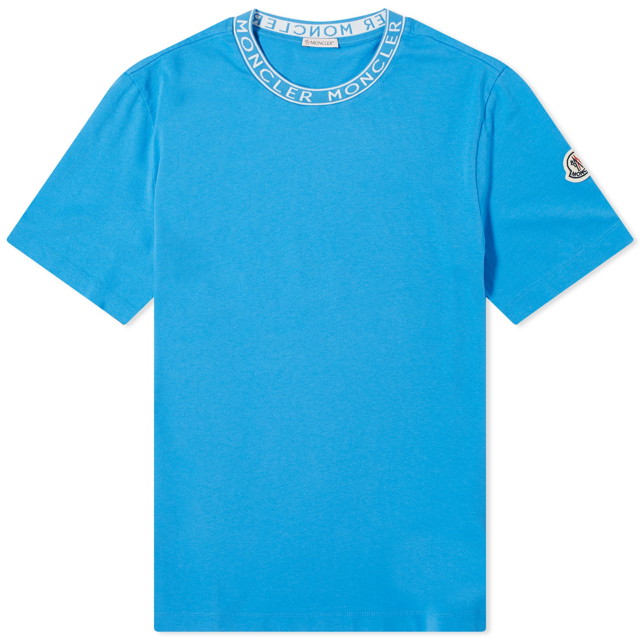 Póló Moncler Collar Logo T-Shirt Kék | 8C000-24-8390T-72I